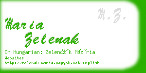 maria zelenak business card